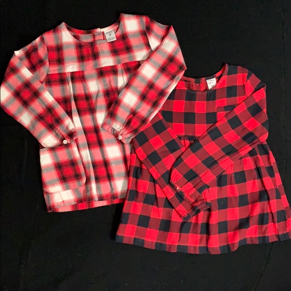 Set of Carter’s girls plaid shirts sz. 5T